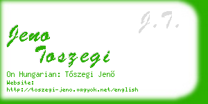 jeno toszegi business card