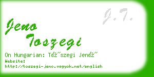 jeno toszegi business card